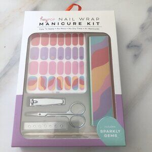 Hey Pop Nail Wrap Manicure Set Includes Sparking Gem Ease To Apply No Mess